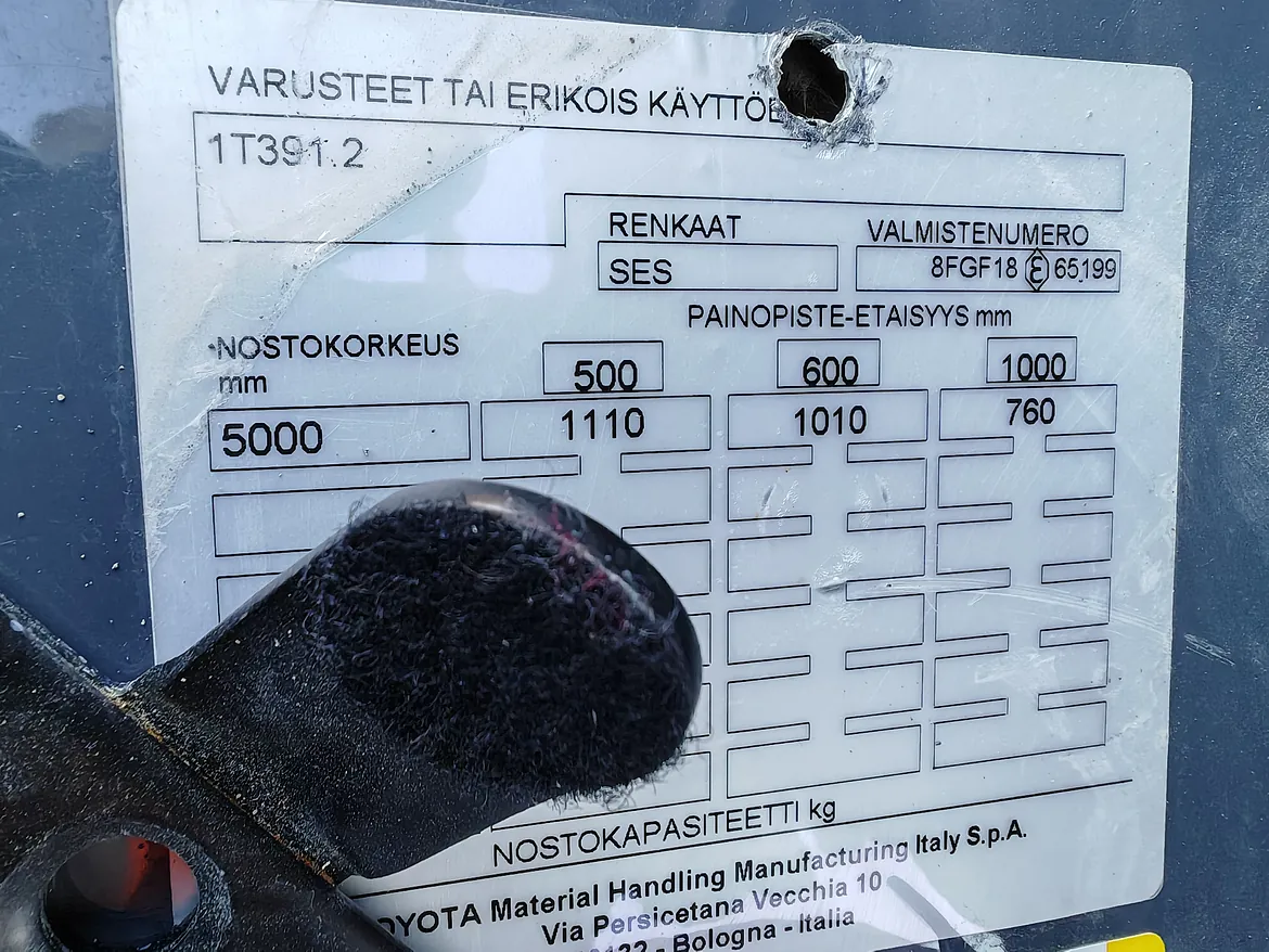 Toyota 02-8FGF18 kaasutrukki vm. 2019 (pyörittäjällä)